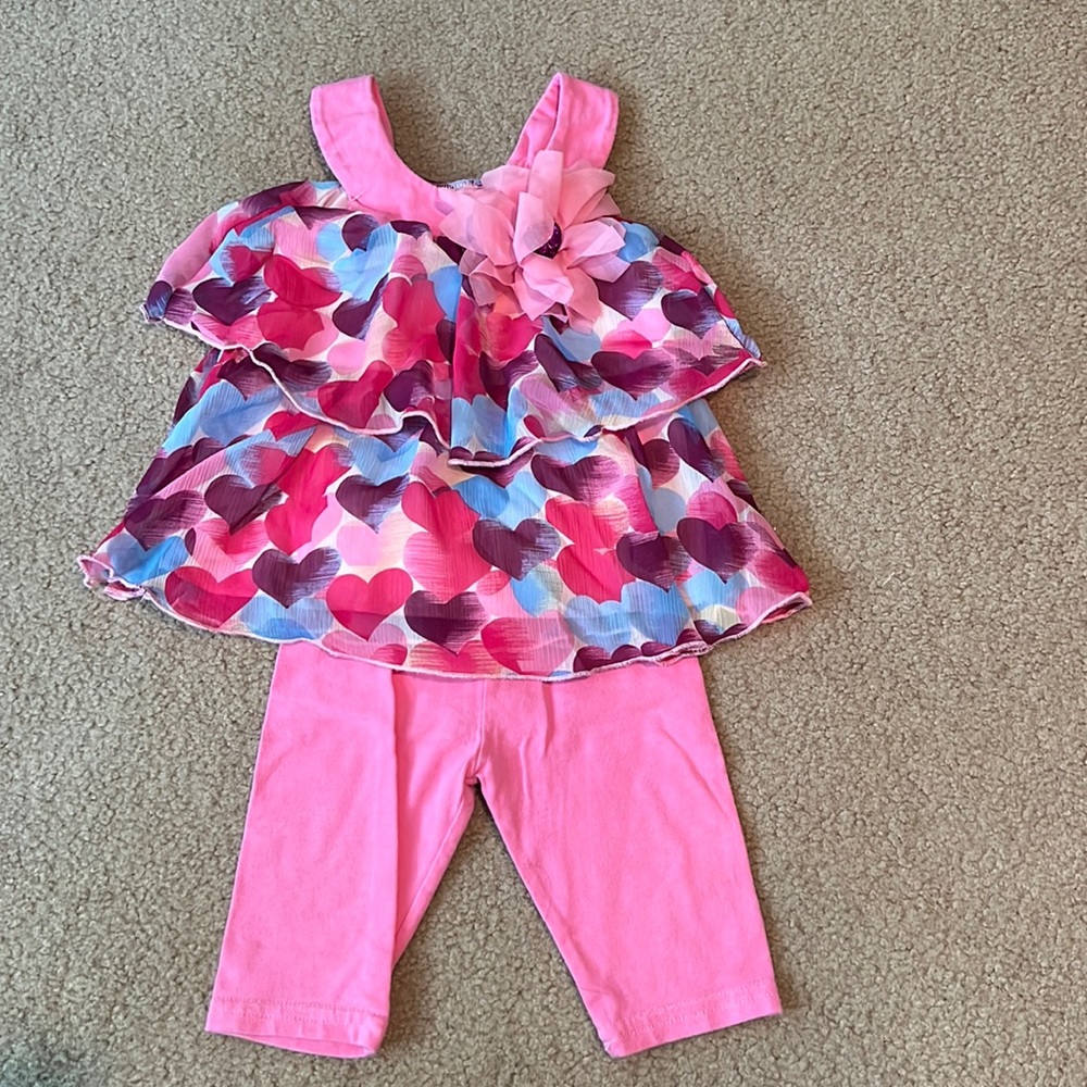 Cachcach heart print outfit size 18M